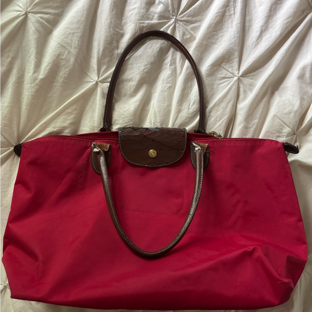 Longchamp Red Tote Bag